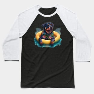 Cool Rottweiler at the Swimming Pool Baseball T-Shirt